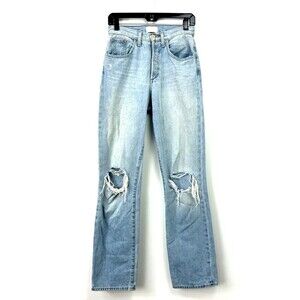 Favorite Daughter Cheshire Jeans Sz 24 Light Blue Straight Leg High Rise 1189R1